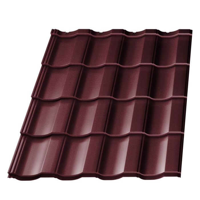 Metal tile Hercules RAL3005 Red Wine 0.50mm GOST Steel Velvet
