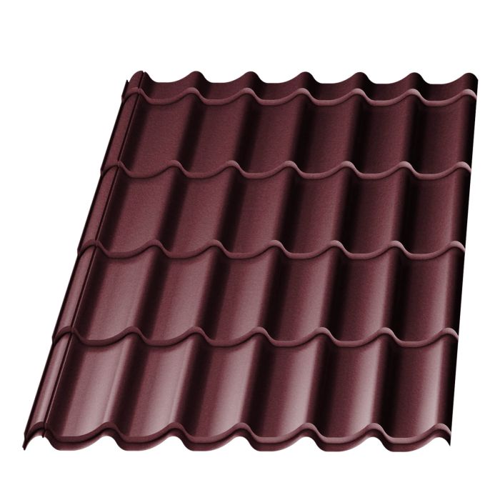 Metal tile Mercury RAL3005 Red wine 0.50mm GOST Steel Velvet